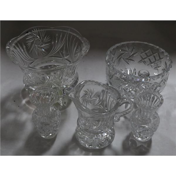 ASSORTED PINWHEEL CRYSTAL 5 PIECES TOGETHER