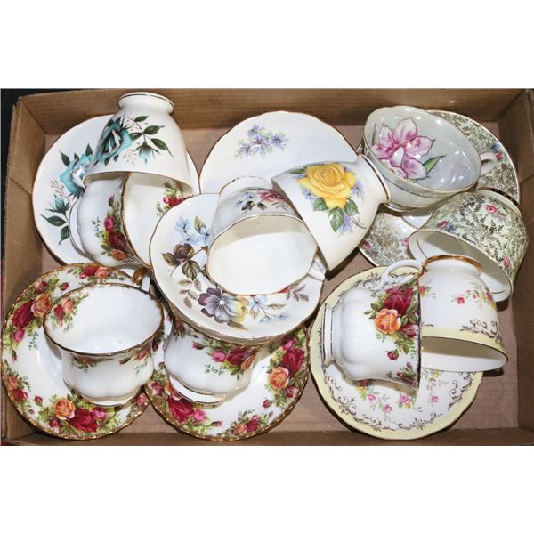 FLAT OF CUPS AND SAUCERS INCLUDES ROYAL ALBERT