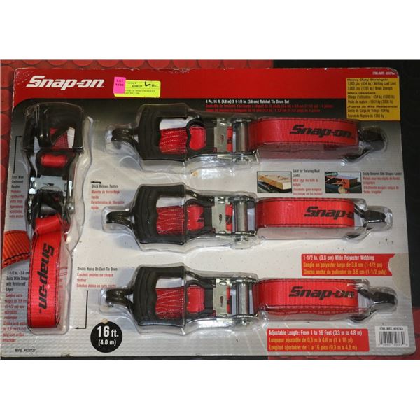 NEW 4-PACK OF SNAP-ON HEAVY DUTY RATCHET TIE-