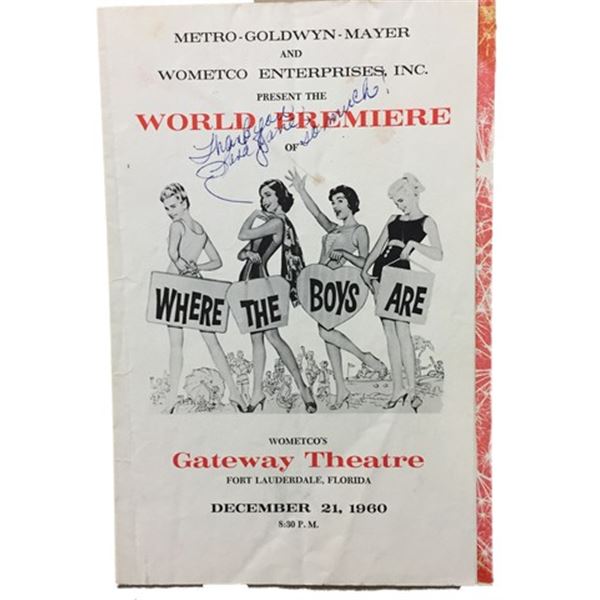 Signed Where the Boys Are (1960) Program