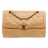 Image 1 : Chanel Vintage Beige Quilted Leather CC Double Flap Bag