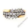 Image 1 : 14kt Yellow Gold 1.10 ctw Prong Set Round Brilliant Diamond 3 Row Band Ring