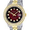 Image 1 : Rolex Mens 2T 18K Red Vignette 2.5 ctw Diamond Datejust Wristwatch With Rolex Bo