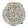 Image 3 : Antique Detailed Enamel Painting Engraved Silver Makeup Powder Shell Shape Box