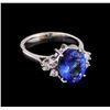 Image 1 : 3.05 ctw Tanzanite and Diamond Ring - 14KT White Gold