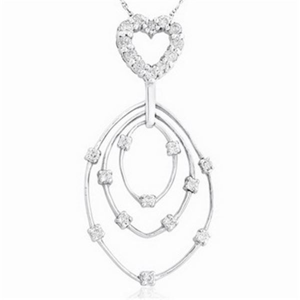 18k White Gold 0.51CTW Diamond Pendant, (H-I)