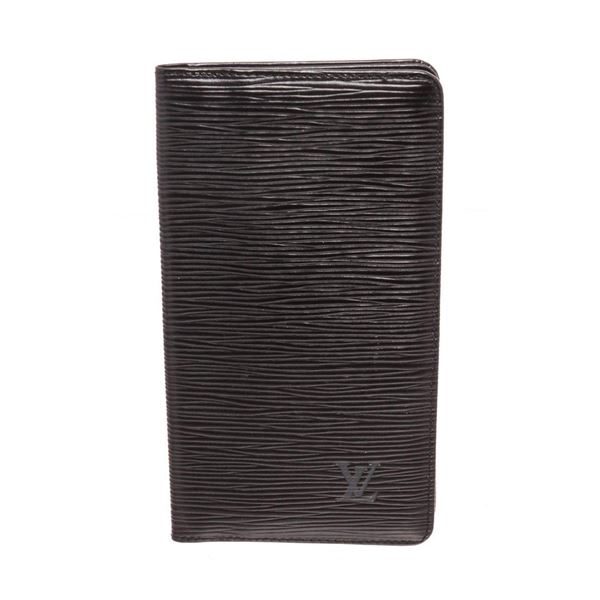 Louis Vuitton Black Checkbook Long Wallet