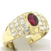 Image 2 : Estate 18kt Yellow Gold 1.75 ctw Ruby and Diamond Wide Band Ring