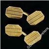 Image 2 : Art Deco 14kt Yellow Gold Grooved Dual Rectangular Panel Cuff Links