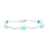 Image 1 : 7.44 ctw Turquoise And Diamond Bracelet - 14KT White Gold