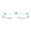 Image 3 : 7.44 ctw Turquoise And Diamond Bracelet - 14KT White Gold