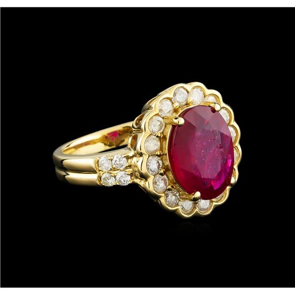 14KT Yellow Gold 3.44 ctw Ruby and Diamond Ring