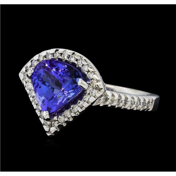 2.78 ctw Tanzanite and Diamond Ring - 14KT White Gold