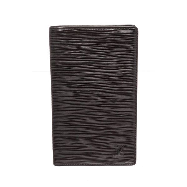 Louis Vuitton Black Epi Leather European Checkbook Wallet