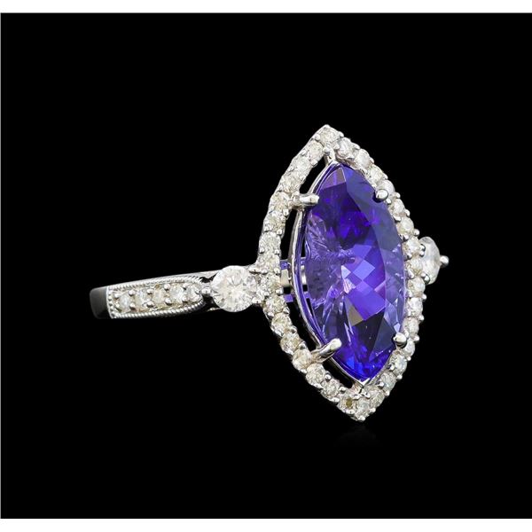 14KT White Gold 2.66 ctw Tanzanite and Diamond Ring