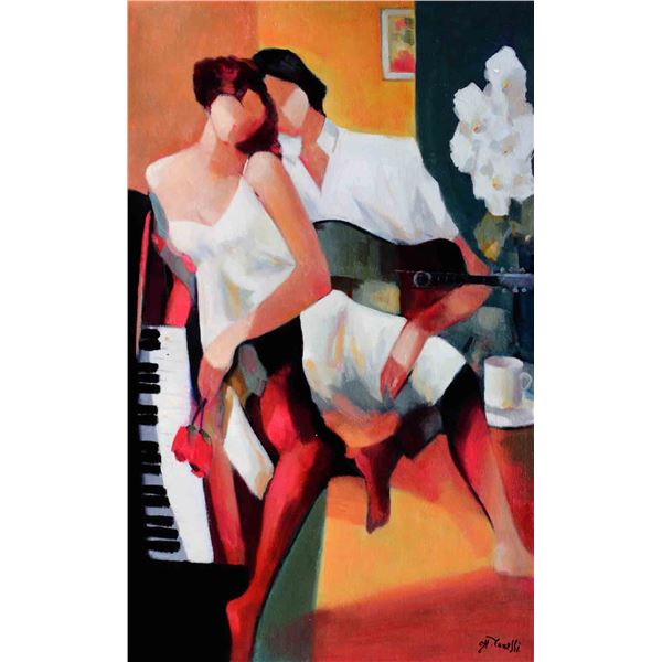 Gholam Yunessi Romantic Courtship on Canvas