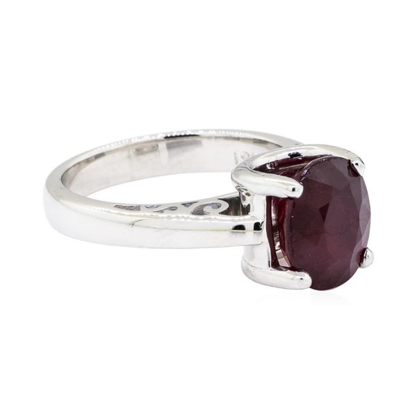 3.33 ctw Ruby Ring - 18KT White Gold