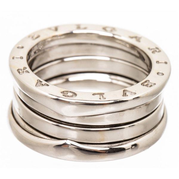 Bvlgari 18K White Gold B.zero1 Double Ring 48