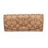 Image 1 : Coach Beige Signature Coated Canvas Peyton Slim Envelope Wallet