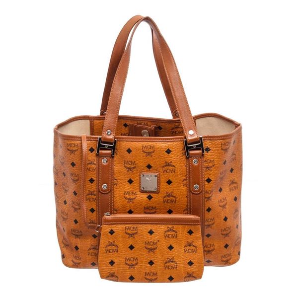 MCM Cognac Large Shopper Tote Bag