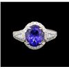 Image 2 : 14KT White Gold 4.51 ctw Tanzanite and Diamond Ring