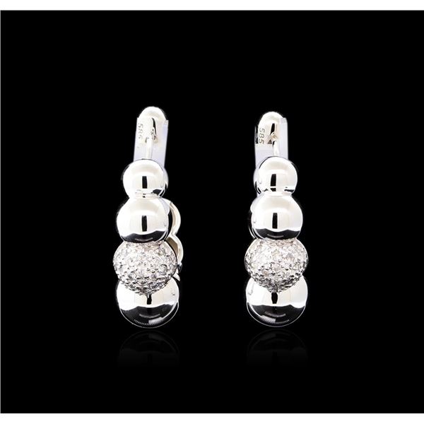 0.28 ctw Diamond Earrings - 14KT White Gold