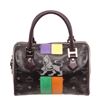 Image 1 : MCM Black Visetos Coated Canvas  Leather Lion Boston Satchel Bag