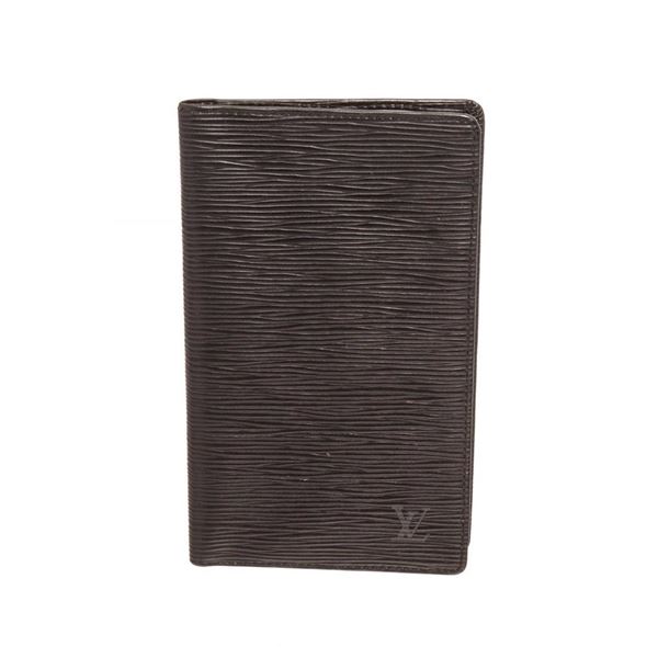 Louis Vuitton Black Epi Leather Passport Cover Wallet