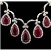 Image 3 : GIA Cert 44.80 ctw Ruby and Diamond Suite - 18KT White Gold