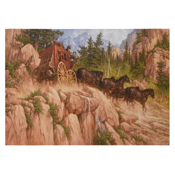 Larry Fanning,  Last Stage to Denver  Limited Edition on Canvas, APL Numbered an