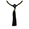 Image 2 : Silk Tassel Pendant Necklace - Rhodium Plated