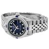 Image 4 : Rolex Mens Stainless Steel Diamond Lugs Blue Vignette & Sapphire Datejust Wristw