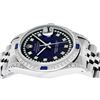Image 5 : Rolex Mens Stainless Steel Diamond Lugs Blue Vignette & Sapphire Datejust Wristw
