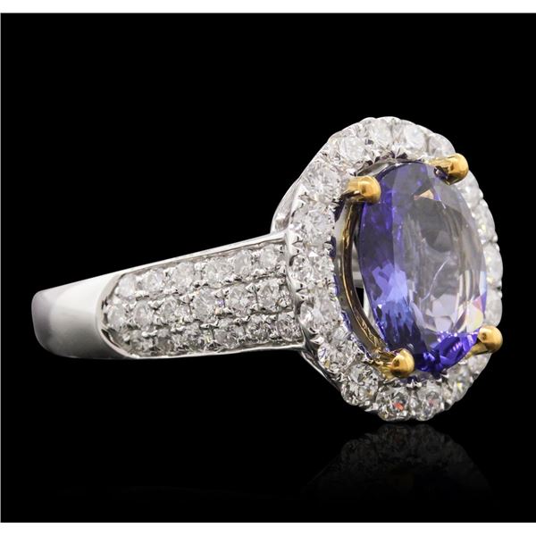 14KT Two-Tone 2.61 ctw Tanzanite and Diamond Ring