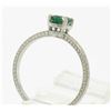 Image 4 : Platinum Etched Petite QUALITY .51 ctw Emerald Solitaire Ring Engagement
