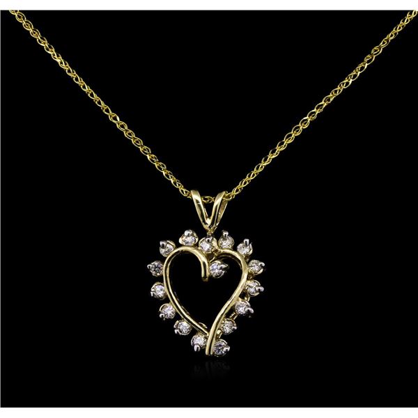 0.72 ctw Diamond Pendant With Chain - 14KT Yellow Gold