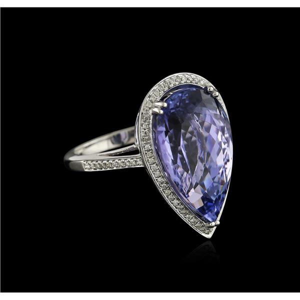 14KT White Gold 14.51 ctw Tanzanite and Diamond Ring