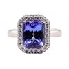 Image 1 : 3.10 ctw Tanzanite and Diamond Ring - 14KT White Gold