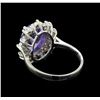 Image 3 : 3.58 ctw Tanzanite and Diamond Ring - 14KT White Gold