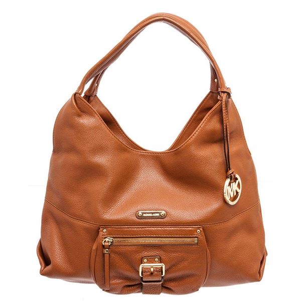 Michael Kors Orange Leather Austin large Shoulder Bag