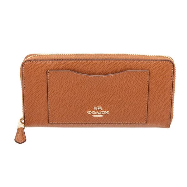 Coach Tan Leather Long Zippy Wallet