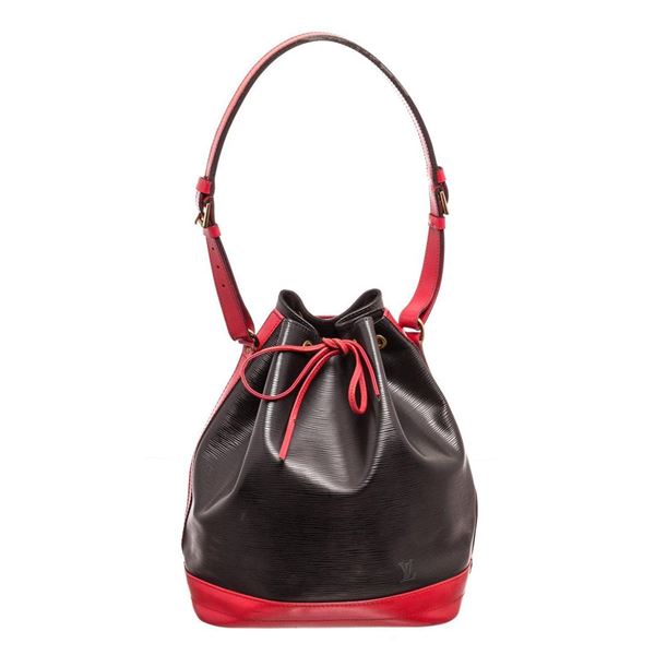 Louis Vuitton Red Black Epi Leather Noe GM Bucket Bag