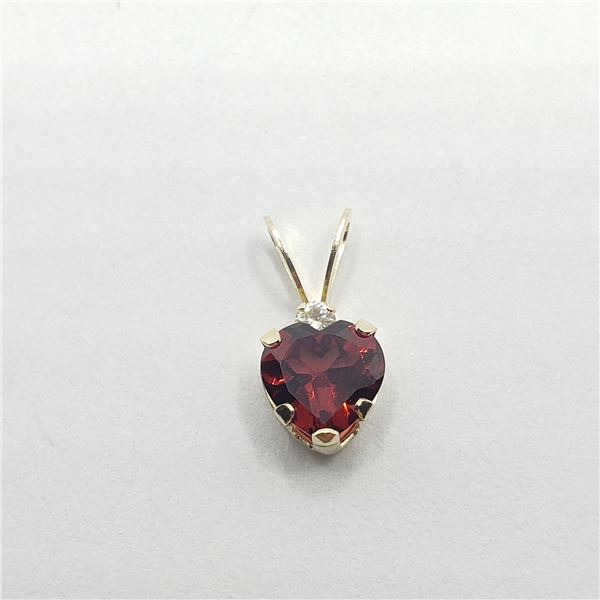 14K  GARNET(0.4CT) DIAMOND(0.01CT) PENDANT