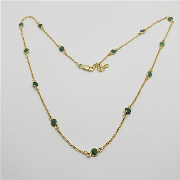 SILVER EMERALD 18-20" NECKLACE