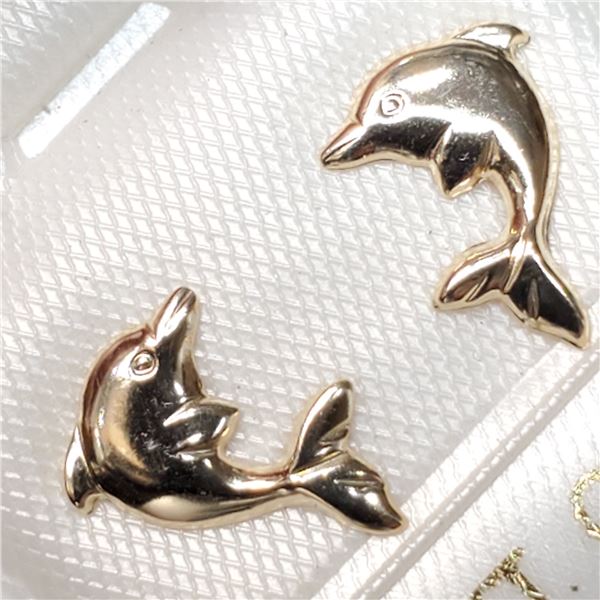 14K DOLPHIN  EARRINGS