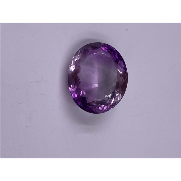 BEAUTIFUL AMETHYST 21.25CT, 19.85 X 16.73 X 9.92MM, PURPLE COLOUR, OVAL CUT, CLARITY IF, ORIGIN