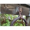 Image 2 : Metal Wind Bell, Red & Brown, Maker's Mark, 6.5" Dia, 27"H