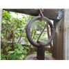 Image 3 : Metal Wind Bell, Red & Brown, Maker's Mark, 6.5" Dia, 27"H