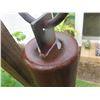 Image 8 : Metal Wind Bell, Red & Brown, Maker's Mark, 6.5" Dia, 27"H