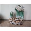 Image 9 : Ceramic Vase w/ Narcissus Flowers, Maker's Mark, 16" Dia, 18" H